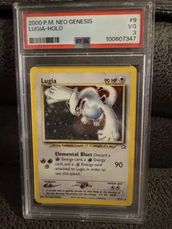 Pokemon Neo Genesis Lugia HOLO 9/111 PSA 3 VERY GOOD - Image 1