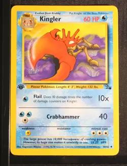 PSA 9 MINT 1999 Pokemon Fossil #38 Kingler 1st Edition !!! - Image 3