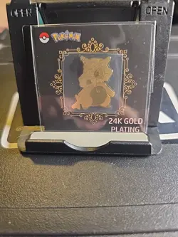 Cubone 24k Gold Plated Sticker Korean Striking Popping Candy Pokemon NM - Image 1