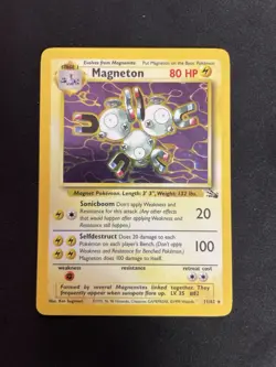 Magneton 11/62 Unlimited Holo MP Condition - Pokemon Fossil (See Pics!) {3} - Image 1