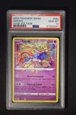 Pokemon Zacian Amazing Rare #82 Vivid Voltage 082/185 PSA 10 - Image 1