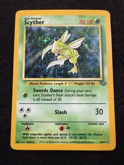 Pokemon Scyther Holo 10/64 from Jungle Unlimited in HP condition! - Image 1