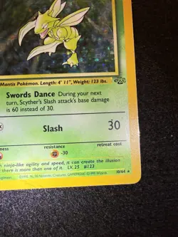 Pokemon Scyther Holo 10/64 from Jungle Unlimited in HP condition! - Image 5