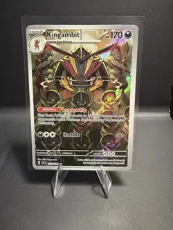 Kingambit 220/198 Pokemon Scarlet & Violet Illustration Rare Full Art Holo NM - Image 1