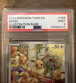 PSA 9 EEVEE 188 TWILIGHT MASQUERADE SCARLET & VIOLET POKEMON MINT - Image 2