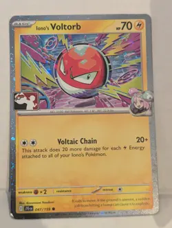 Pokemon Prize Pack Series 7 Iono's Voltorb 047/159 Cosmos Holo - PLAY STAMP - Image 1