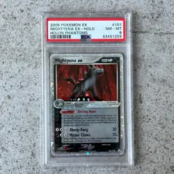 PSA 8 MIGHTYENA ex #101 holo - EX Holon Phantoms 2003 Pokemon Card! - Image 1