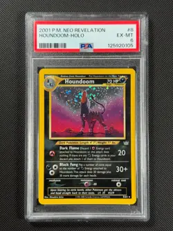 PSA 6 Houndoom 8/64 HOLO Pokemon Card WOTC Neo Revelation Rare Holo EX-MT - Image 1