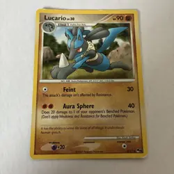 Pokemon Card Lucario Pop Series 6 - 2/17 - Rare Card - Vintage 2007 Sleeved - Image 1