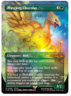 Traveling Chocobo - Borderless - Choco Track Foil Final Fantasy MTG - Image 1