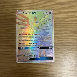 Sigilyph GX RAINBOW SECRET HYPER FULL ART 222/214 Pokemon SM Lost Thunder NM/M w - Image 1