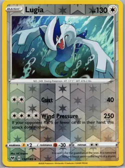 Lugia 132/185 Reverse Holo SWSH04: Vivid Voltage - Pokemon Card - NM - Image 1
