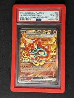 Pokemon TCG HF Mask Ogerpon Ex Special Illustration Rare #212 2024 TWM PSA 10 - Image 1