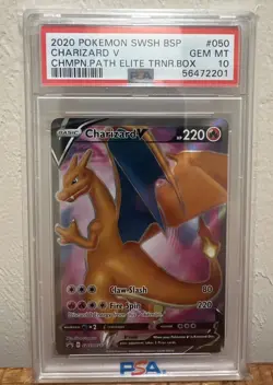 2020 Pokemon SWSH BLACK STAR PROMO Charizard V Champions Path ETB PSA 10 - Image 1