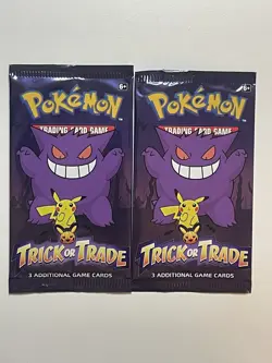 2 Pokemon Trick Or Trade Booster PacksHalloween 3 Cards Each Pack 2022 Sealed - Image 1