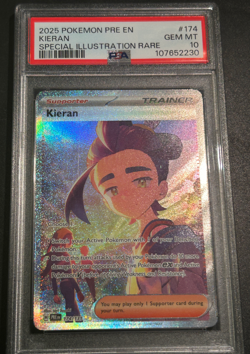 Kieran #174, Pokemon TCG, SV: Prismatic Evolutions, SIR, PSA 10 GEM MINT - Image 1