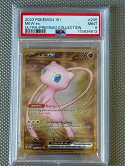 Pokemon 2023 151 Ultra Premium Collection MEW Ex Metal #205 PSA 9 Mint RARE - Image 1