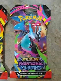 3 Pokemon Mega Evolution Fantasma Flames Packs New/Sealed Packs Lot - Image 3