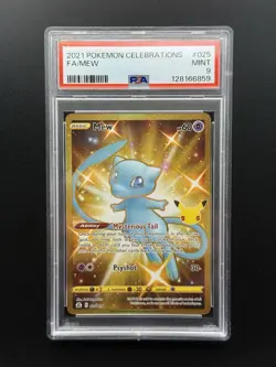 Mew 025/025 Celebrations Holo Secret Rare Pokemon TCG - PSA 9 Mint - Image 1