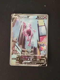 Pokemon Go Mewtwo v Alternate Full Art Holo Rare Card 072/078 Pokemon TCG - Image 1