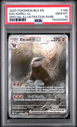 2025 POKEMON BLK EN-BLACK BOLT SPECIAL ILLUSTRATION RARE EXCADRILL EX PSA 10 - Image 1