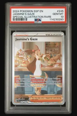 2024 Pokemon Surging Sparks Jasmine's Gaze SIR #245/191 Gem Mint PSA 10 - Image 1