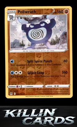 Reverse Holofoil Poliwrath 085/196 Pokemon Rare SWSH11: Lost Origin Card NM - Image 1