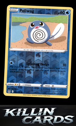 Reverse Holofoil Poliwag 030/196 Pokemon Common SWSH11: Lost Origin Card NM - Image 1