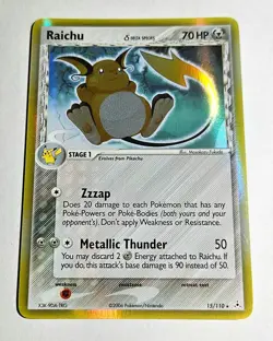 Pokemon Karte Raichu 15/110 holo | Ex Holon Phantoms EN 2006 Vintage, NM-Mint - Image 1