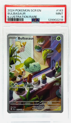 Pokemon Bulbasaur 143/142 Stellar Crown Illustration Rare PSA 9 Mint TCG - Image 1