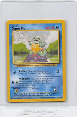 SQUIRTLE 63/102 - BASE SET - VINTAGE WOTC POKEMON - Unlimited Edition - LP - Image 1