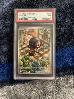 Lechonk 209/197 Obsidian Flames Illustration Rare Holo Pokemon PSA 9 Mint - Image 1