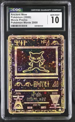 CGC 10 GEM MINT Ancient Mew 2000 Movie Promo Holo SWIRL Pokemon Card - Image 1