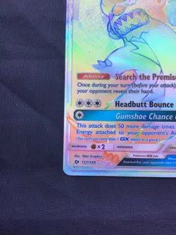 Pokemon Cards: Sun & Moon Secret Rare Full Art: Gumshoos GX 157/149 - Image 5