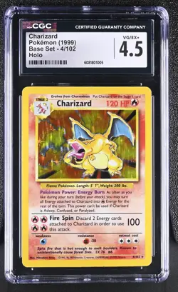 CGC 4.5 Charizard 1999 Base Set 4/102 Holo Pokemon Card - Image 1