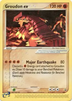 Pokemon Groudon ex e-Series Black Star Promo 002 Nintendo Power Magazine LP Card - Image 1