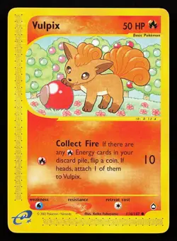 Vulpix 116/147 Common Aquapolis Pokemon Card - Image 1