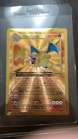 Pokemon CHARIZARD 4/102 - Celebrations UPC 25th Anniversary GOLD Metal Card - Image 1