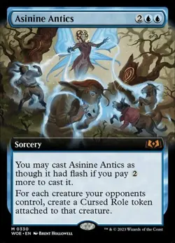Magic The Gathering MTG ASININE ANTICS EXTENDED ART Wilds of Eldraine NM - Image 1