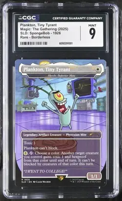 2025 MTG Secret Lair SpongeBob - Plankton, Tiny Tyrant #1926 - CGC 9 - Mint - Image 1