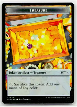 Near Mint or Better Rainbow Foil Treasure Token #1432 Secret Lair W/Tracking - Image 1