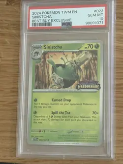 Pokemon TWM 022/167 - Stamped Best Buy Promo Sinistcha Cosmos Holo - PSA 10 - Image 1