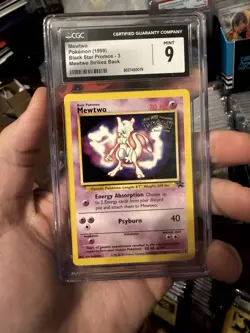 MEWTWO 1999 POKEMON THE FIRST MOVIE BLACK STAR PROMOS B #3 CGC 9 *slab Scuffs* - Image 1