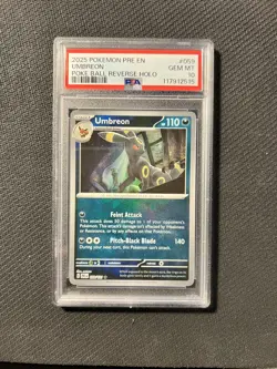 PSA 10 Umbreon Poke Ball Reverse Holo Prismatic Evolutions 2025 Pokemon #059 - Image 1