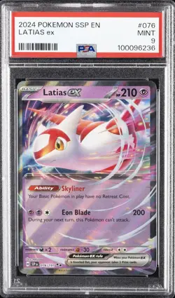 2024 POKEMON SSP EN-SURGING SPARKS #076 LATIAS EX PSA 9 - Image 1