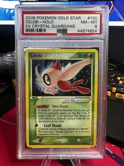 Pokemon Celebi Gold Star EX Crystal Guardians Holo Rare #100 PSA 8 - Image 1