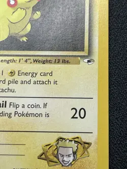 Pokemon Lt Surge’s Pikachu 81/132 Gym Heroes 1st Edition NM / LP - Image 4