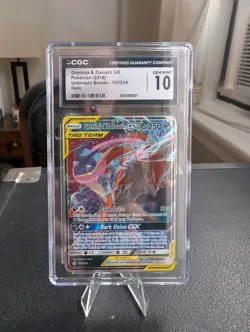 Pokemon TCG Greninja & Zoroark Tag Team GX 107/214 Unbroken Bonds CGC 10 - Image 1