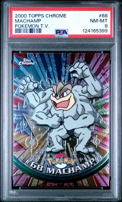 2000 TOPPS CHROME POKEMON T.V. #68 MACHAMP PSA 8 - Image 1