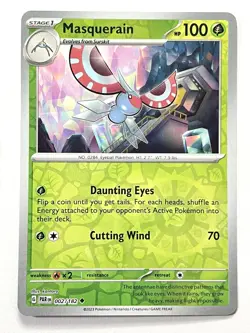 Masquerain 002/182 Reverse Holo - Paradox Rift Pokemon - Pack Fresh Near Mint NM - Image 1
